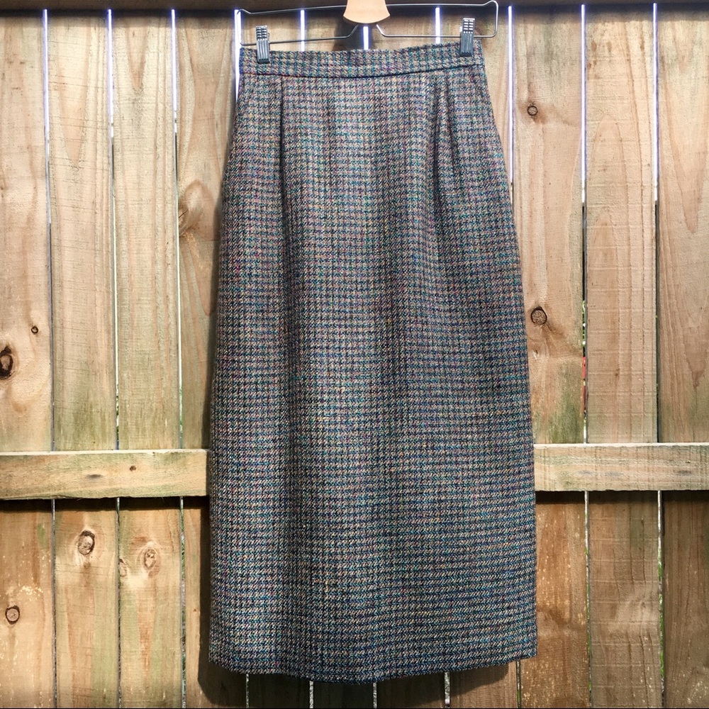 VTG Soft Wool Blend Midi Classic Skirt Size 8
